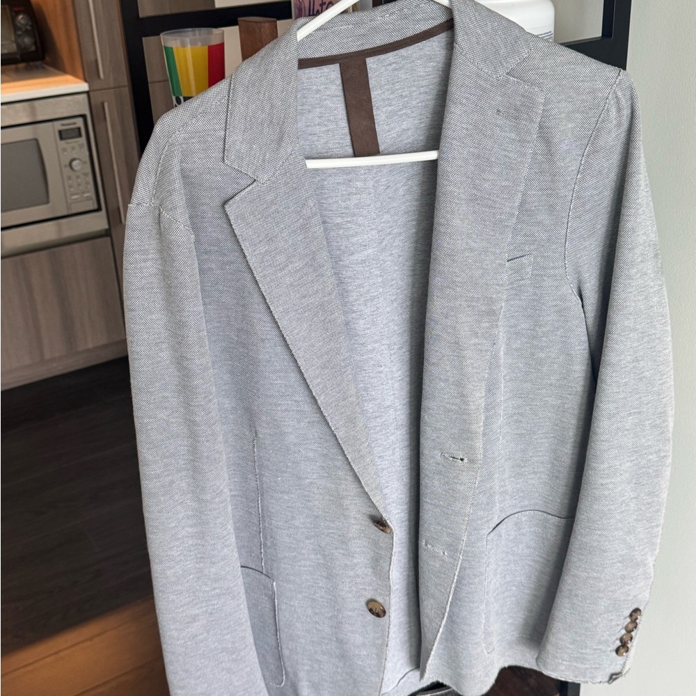 Eleventy Gray Textured Blazer